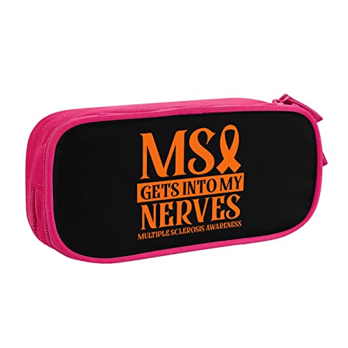 IUBBKI Ms Multiple Sclerosis Awareness Pencil Bag Große Kapazität Doppelschicht Büro Schule Tragbares Federmäppchen von IUBBKI