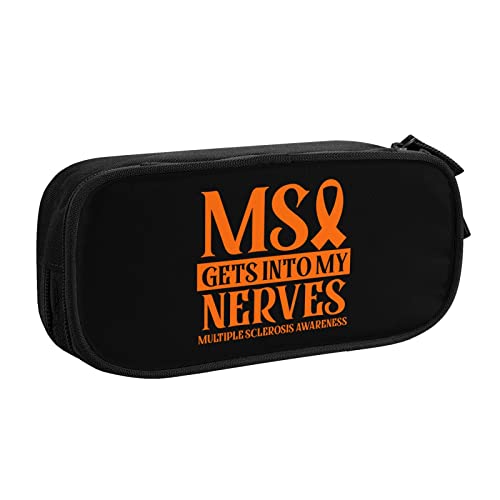 IUBBKI Ms Multiple Sclerosis Awareness Pencil Bag Große Kapazität Doppelschicht Büro Schule Tragbares Federmäppchen von IUBBKI