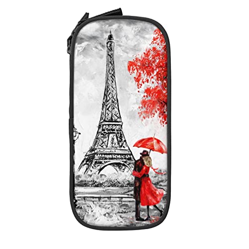 IUBBKI Paris Eiffelturm Federmäppchen Große Kapazität Langlebig Federmäppchen Aufbewahrung Federmäppchen Mit Reißverschlusstasche Box Stationäres Etui von IUBBKI