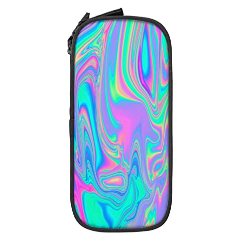 IUBBKI Psychedelisches Federmäppchen im Stil der 80er-90er Jahre, große Kapazität, langlebig, Federmäppchen, Aufbewahrungstasche mit Reißverschluss, Box, stationäres Etui von IUBBKI