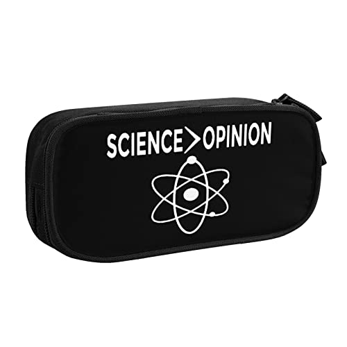 IUBBKI Science is Greater Than Opinion Federmäppchen mit großem Fassungsvermögen, doppellagig, für Büro, Schule, tragbar von IUBBKI