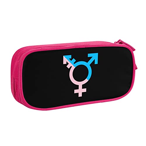IUBBKI Transgender-Symbol-Federmäppchen mit großer Kapazität, doppelschichtig, für Büro, Schule, tragbares Federmäppchen von IUBBKI
