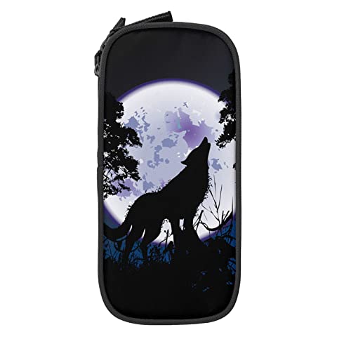 IUBBKI Wolf Federmäppchen Große Kapazität Langlebig Federmäppchen Aufbewahrung Federmäppchen Mit Reißverschlusstasche Box Stationäres Etui von IUBBKI
