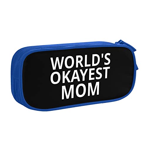 IUBBKI World's Okayest Mom Pencil Bag Large Capacity Double Layer Office School Tragbares Federmäppchen von IUBBKI