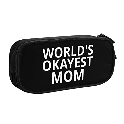 IUBBKI World's Okayest Mom Pencil Bag Large Capacity Double Layer Office School Tragbares Federmäppchen von IUBBKI