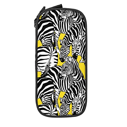 IUBBKI Zebra-Federmäppchen, große Kapazität, langlebig, Federmäppchen, Aufbewahrungstasche mit Reißverschlusstasche, stationäres Etui von IUBBKI