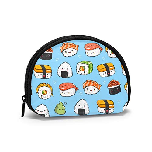 Kawaii Japan Sushi Delicious Sushi Geldbörse Geldbörsen Kleingeldbeutel Mode Schlüsselhalter Reißverschluss Kleine Kosmetik-Make-up-Taschen von IUBBKI