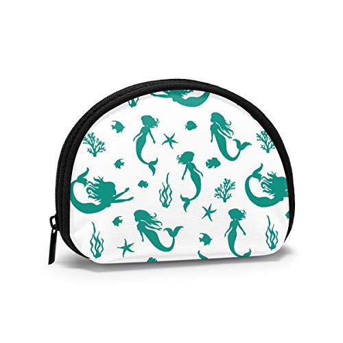 Marine Mermaid Marine Mermaid Geldbörse Geldbörsen Kleingeldbeutel Mode Schlüsselhalter Reißverschluss Kleine Kosmetik-Make-up-Taschen von IUBBKI