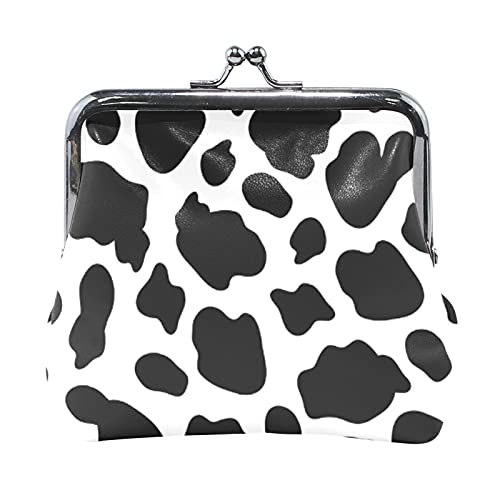 Mehrfarbig, 14 bunte, lustige Dinosaurier mit Waldpalmenblättern auf schwarzem Damen-Leder-Geldbörse, Haspe, Kartenschlüssel, Geldbörse, kleine Schnalle, Handtaschenetui, Kiss-Lock-Kupplungstasche für von IUBBKI