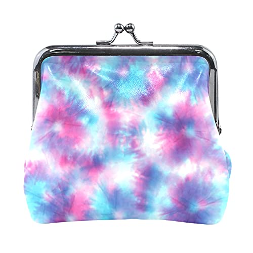 Mehrfarbig, 3 Bunte, lustige Dinosaurier mit Waldpalmenblättern auf schwarzem Damen-Leder-Geldbörse, Haspe, Kartenschlüssel, Geldbörse, kleine Schnalle, Handtaschenetui, Kiss-Lock-Kupplungstasche für von IUBBKI