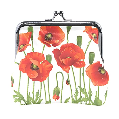 Multi 10 Red Cardinal Bird Leder-Geldbörse, Kiss-Lock-Clutch-Beutel, Haspe, Kartenschlüssel, Wechselgeldbörse, Schnalle, kleine Handtasche für Damen, Mädchen, Damen von IUBBKI