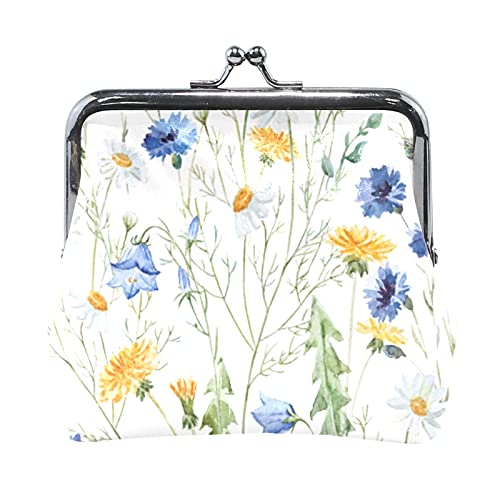 Multi 11 Seamless Autumn Golden Brown Leaves Gold Leaf Silhouettes Women Leather Coin Purse Hasp Card Key Change Wallet Small Buckle Handbag Case Kiss Lock Clutch Pouch Pocket for Girls Ladies von IUBBKI