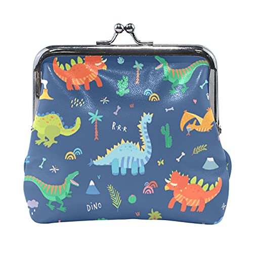 Multi 14 Schwarz-weißer Wolf im Traumfänger auf dunkelgrauem Hintergrund Damen-Leder-Geldbörse Haspe Kartenschlüssel-Geldbörse Kleine Schnalle Handtaschenetui Kiss Lock Clutch-Tasche für Mädchen Damen von IUBBKI