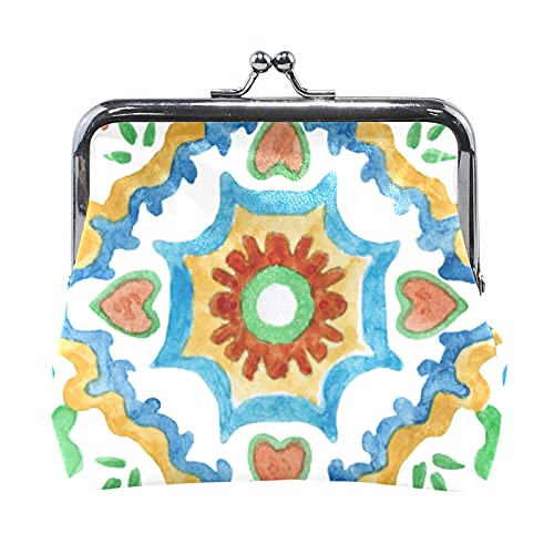 Multi 14 St. Patrick's Shamrock Leprechaun Hat Pot of Gold Rainbow auf Weiß Damen Leder Geldbörse Hasp Karte Schlüssel Kleingeld Geldbörse Kleine Schnalle Handtaschenetui Kiss Lock Clutch Tasche Tasch von IUBBKI