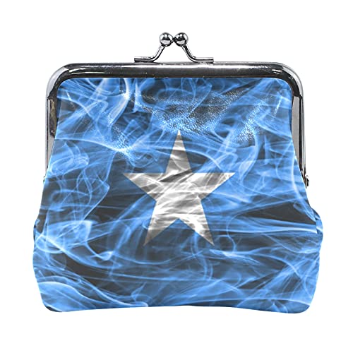 Multi 16 Somalia-Flagge Leder-Geldbörse, Kussschloss, Clutch-Beutel, Haspe, Kartenschlüssel, Wechselgeldbörse, Schnalle, kleine Handtasche für Damen, Mädchen, Damen von IUBBKI