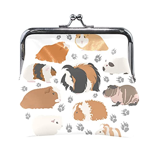 Multi 18 Nahtlose Auto-Stahlteile Monochrome Schwarz-Weiß-Elemente Damen-Leder-Geldbörse Haspe Kartenschlüssel-Wechselgeldbörse Kleine Schnalle Handtaschenetui Kiss Lock Clutch-Beutel-Tasche für Mädch von IUBBKI