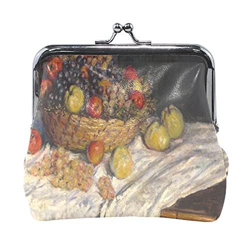 Multi 19 Claude Monet Der Garten des Künstlers in Argenteuil Leder Münzgeldbörse Kiss Lock Clutch Tasche Haspe Karte Schlüssel Wechselgeldbörse Schnalle Kleines Handtaschenetui für Damen Mädchen Damen von IUBBKI