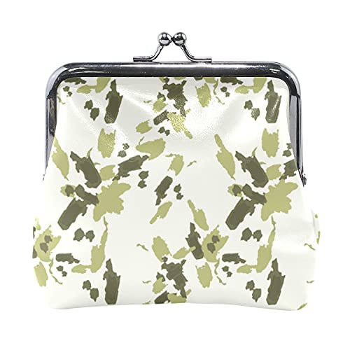 Multi 3 Camoflage Camo Leder-Geldbörse, Kiss-Lock-Clutch-Beutel, Haspe, Kartenschlüssel, Portemonnaie, Schnalle, kleine Handtasche für Damen, Mädchen, Damen von IUBBKI