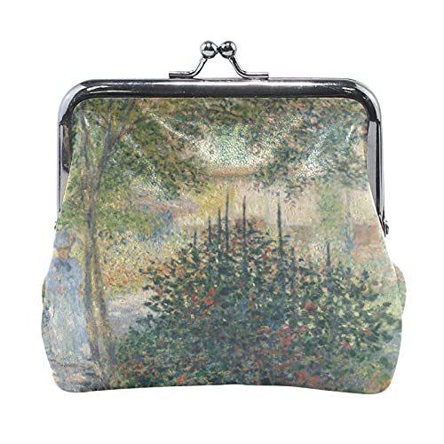 Multi 3 Claude Monet The Parc Monceau Leder-Geldbörse, Kussverschluss, Clutch-Beutel, Haspe, Karte, Schlüssel, Wechselgeldbörse, Schnalle, kleine Handtasche für Damen, Mädchen, Damen von IUBBKI