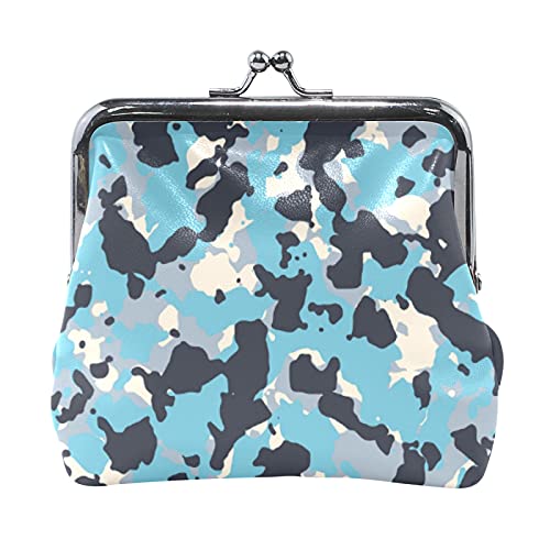 Multi 5 Camoflage Camo Leder-Geldbörse, Kiss Lock Clutch-Beutel, Tasche, Hasp, Kartenschlüssel, Portemonnaie, Schnalle, kleine Handtasche für Damen, Mädchen, Damen von IUBBKI