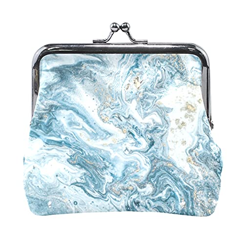 Multi 5 Marmor Textur Leder Münzgeldbörse Kiss Lock Clutch Tasche Hasp Karte Schlüssel Wechselgeldbörse Schnalle Kleines Handtaschenetui für Frauen Mädchen Damen von IUBBKI
