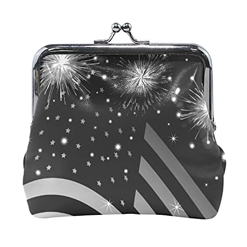 Multi 7 Silber Weiß Glänzend Glitzernder Hintergrund Gelb Feiertags-Lametta-Muster Damen-Leder-Geldbörse Haspe Kartenschlüssel-Wechselgeldbörse Kleine Schnalle Handtaschenetui Kiss Lock Clutch-Beutel- von IUBBKI