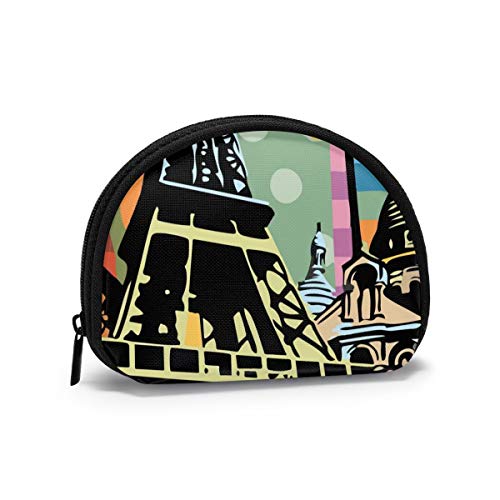 Paris is My Goal Flaming Fire Münzgeldbörse Geldbörsen Kleingeldbeutel Bunter Schlüsselhalter Reißverschluss Kleine Kosmetik-Make-up-Taschen von IUBBKI