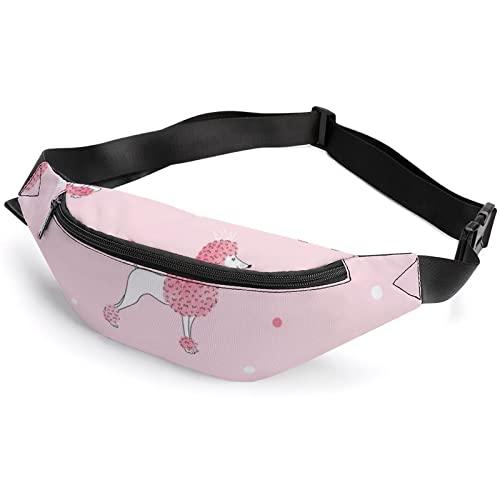 Pink Poodle Dog Cute Christmas Dog Fanny Pack, Erwachsene Kinder Sport Gürteltasche für Männer und Frauen von IUBBKI