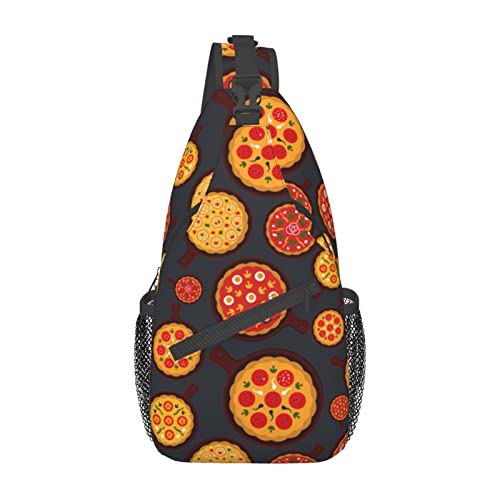 Pizza Food4 Umhängetasche mit roten Streifen, Umhängetasche für Herren und Damen, für Freizeit und Reisen Pizza Food4 Umhängetasche mit roten Streifen, Umhängetasche für Herren und Damen, für Freizeit und Reisen von IUBBKI