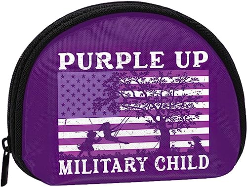 Purple Up Military Kids Military Kind Monat Frauen und Mädchen Niedliche Mode Geldbörse Geldbörse Tasche Kleingeld Beutel Schlüsselhalter von IUBBKI