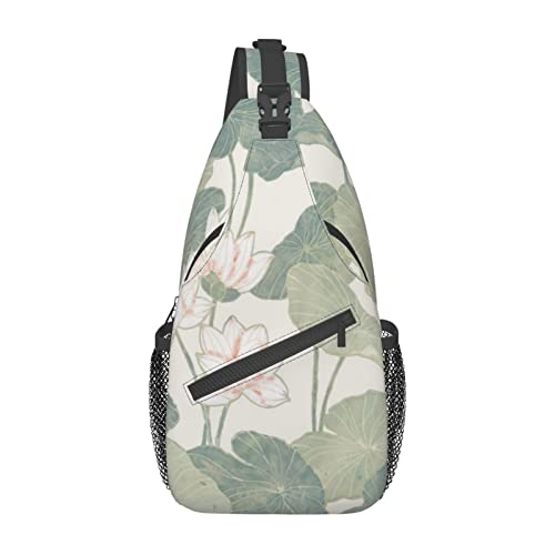Schwarze Seerosenblätter, Blauer, Unterwasserfisch-Schultertasche, Schulterrucksack, Brusttasche, lässiger Umhängetasche, Tagesrucksack für Damen und Herren, Wandern, Reisen Schwarze Seerosenblätter, Blauer, Unterwasserfisch-Schultertasche, Schulterrucksack, Brusttasche, lässiger Umhängetasche, Tagesrucksack für Damen und Herren, Wandern, Reisen von IUBBKI