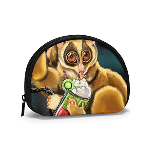 Slow Loris Traditionelle afrikanische Münzbörse, Geldbörse, Kleingeldtasche, flippiger Schlüsselhalter, Reißverschluss, kleine Kosmetik- und Make-up-Taschen von IUBBKI