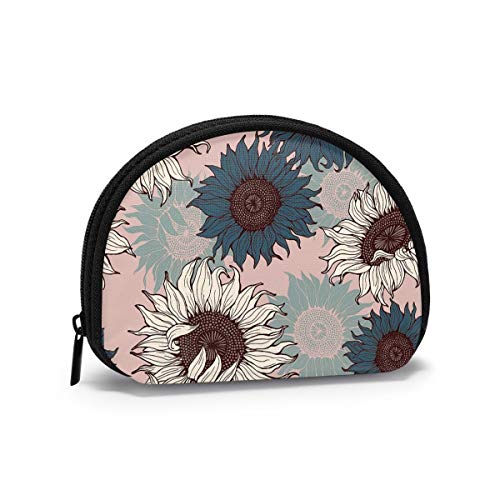 Sonnenblumen-Kunst, traditionelle afrikanische Geldbörse, Geldbörse, Kleingeldtasche, flippiger Schlüsselhalter, Reißverschluss, kleine Kosmetik-Make-up-Taschen von IUBBKI