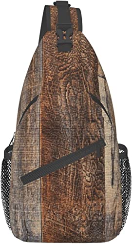Stilvolle Brusttasche, Vintage-Braun, Holzspleißmuster, Crossbody-Schulterrucksack, verstellbare Brusttasche, leicht, lässig, Tagesrucksack für Männer, Frauen, Outdoor-Sportarten, Radfahren, Klettern, Stilvolle Brusttasche, Vintage-Braun, Holzspleißmuster, Crossbody-Schulterrucksack, verstellbare Brusttasche, leicht, lässig, Tagesrucksack für Männer, Frauen, Outdoor-Sportarten, Radfahren, Klettern, von IUBBKI