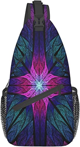 Stilvolle Brusttasche, abstrakte bunte symmetrische Buntglas-Fraktale, Crossbody-Schulterrucksack, verstellbare Brusttasche, leichter, lässiger Tagesrucksack für Männer, Frauen, Outdoor-Sportarten, Ra Stilvolle Brusttasche, abstrakte bunte symmetrische Buntglas-Fraktale, Crossbody-Schulterrucksack, verstellbare Brusttasche, leichter, lässiger Tagesrucksack für Männer, Frauen, Outdoor-Sportarten, Ra von IUBBKI