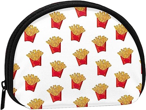 Süßes Pommes-Frites-Muster für Damen und Mädchen, niedliche modische Geldbörse, Geldbörse, Tasche, Kleingeldtasche, Schlüsselhalter von IUBBKI