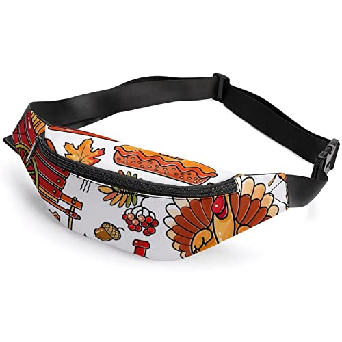 Thanksgiving Symbols Thanksgiving Symbols Fanny Pack, Adult Kids Sport Waist Bag for Men Women von IUBBKI