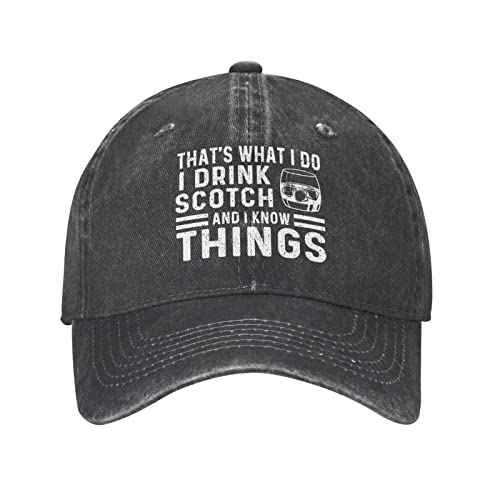 That's What I Do I Drink Scotch and I Know Things Cap Herren Baseballmützen Grafikmützen von IUBBKI