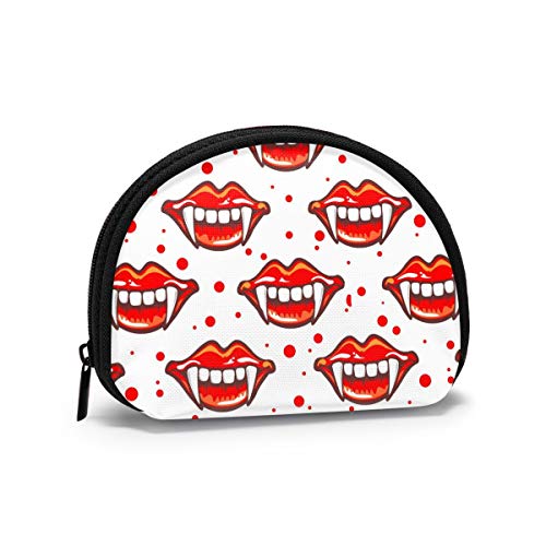 Vampire Smile Flaming Fire Münzgeldbörse Geldbörsen Kleingeldbeutel Bunter Schlüsselhalter Reißverschluss Kleine Kosmetik-Make-up-Taschen von IUBBKI