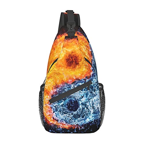 Yin Yang Feuerwasser Orange Rot Phoenix Mann Frau Sling Rucksack Mehrzweck-Brusttasche Reise-Tagesrucksack Diebstahlsichere Umhängetasche von IUBBKI