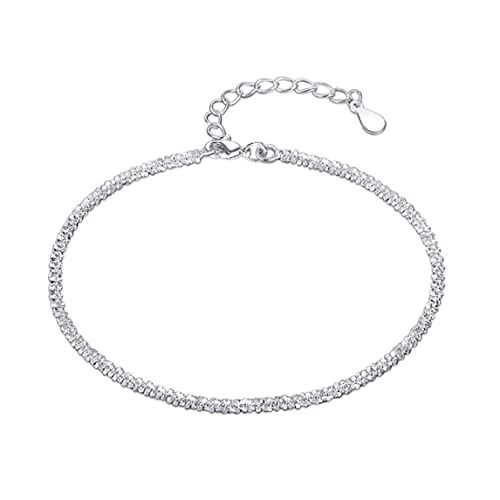 IUDWCG 1 Pcs Elegantes Full Star Sparkling Silber Armband, Sterling Silber einstellbar Armreif Sparkling Freundschaft Armreif Geschenk Damen Frauen Frau Schmuck von IUDWCG