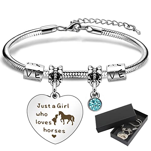 IUDWCG 1 Pcs Freundschaft Geschenk Armband, Mädchen und Pferd Armband, Geschenk für Pferdeliebhaber, Geburtstagsgeschenk für Frau, Tochter, Freund und Familie von IUDWCG