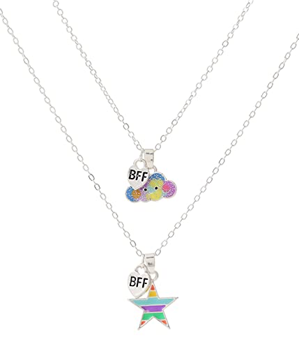 IUDWCG 2 Pcs BFF Halskette Best Friend Freundschaftskette Rainbow Star Cloud Halskette Geburtstagsgeschenk Kette Anhänger Geschenke für Mädchen (bunt) von IUDWCG