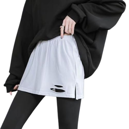 IUDWCG 2 Pcs Saumrock Hemdverlängerung Damen Minirock Hemdverlängerung Fake Shirt Minirock Saum Elastischer Rock (Schwarz und Weiß) von IUDWCG