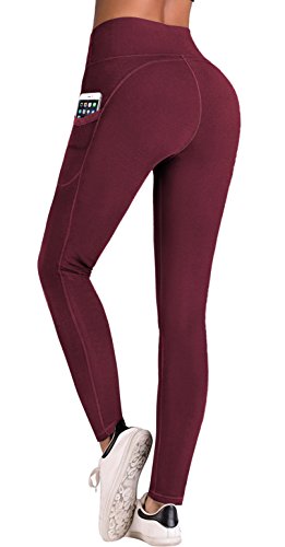 IUGA Sport Leggings Damen mit Taschen, Tummy Control, Sporthose Damen High Waist 4 Way Stretch Yogahose mit Taschen von IUGA