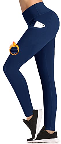 IUGA Thermo Leggings Damen mit Taschen High Waist Warme Leggings Gefüttert Damen Winter mit Innen Fleece Laufen Wandern Trainingshose Sporthose Damen von IUGA