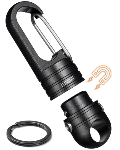 IUMIUN Magnetischer Schnellverschluss-Schlüsselanhänger mit Feder-Schlüsselclip und Schlüsselring, 2-Knopf-Verriegelungssystem (schwarz, 1 Packung) von IUMIUN