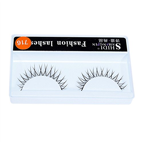 3D falsche Wimpern lang anhaltende Wimpern natürliche Wimpern 1 paar Eyeliner Stempel Stern (black-2, One Size) von IUNSER