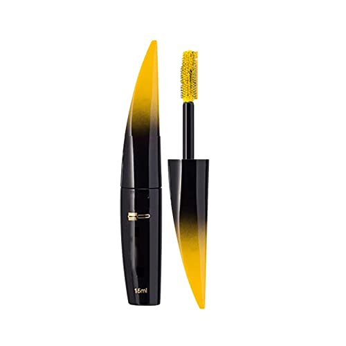 4D Silk Fiber Lash Mascara Natural Smudges Proof Mascara verlängert und dick lang Mascara Dual (Yellow, One Size) von IUNSER