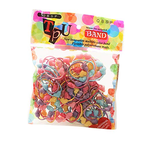 Cartoon 50pcs Band Bottom Kleine Kinder Perle Hair Up Rubber Tie Die doppelte Haarpflege Haardonut (A, One Size) von IUNSER